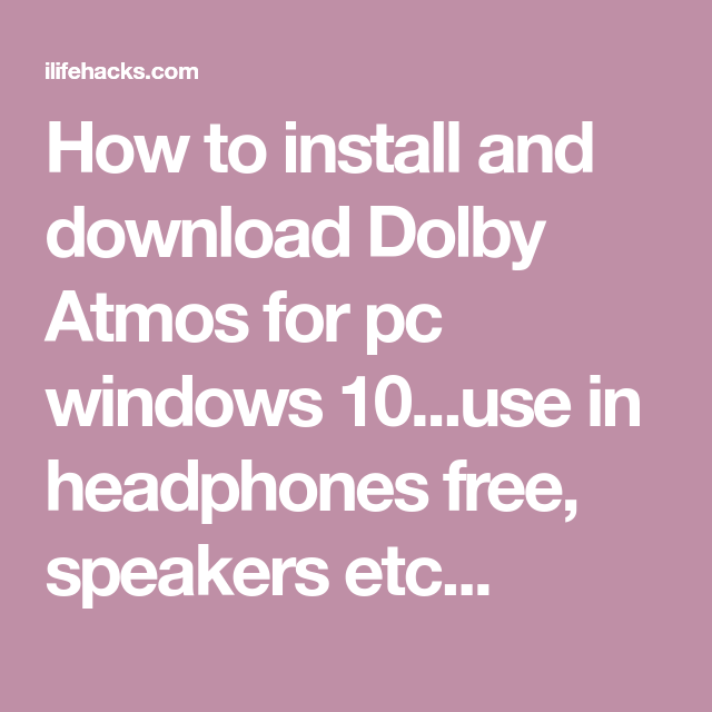 dolby atmos download for pc